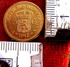 Autobahngold 5 Gulden Gold 1912 Niederlande Wilhelmina I. 1890-1948 aus Erbschaft / Haushaltsauflösung