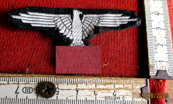 SS Abzeichen Adler für Schiffchen Uniform mit HK Gestickter Ärmeladler der Waffen SS Gesamtgröße ca 9.8 x 4.3cm