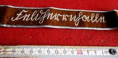 SS Ärmelband Panzer-Grenadier-Division Feldherrnhalle Sütterlin grstickt Maße ca &nbsp;49,5 x 3 cm braun / weiß