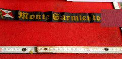 Mützenband Marine Reederei Hamburg Südamerika Linie MONTE SARMIENTO ( 1924 - 1943 ) aus Stoff mit HK, Maße 93 x 3,5 cm Rarität !!!!! Zustand 2 ORIGINAL !!