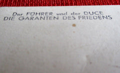 Adolf Hitler Mussolini Führer Duce Propaganda AK ungelaufen NSDAP