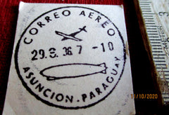 Asuncion Paraguay 1936 Zeppelin Post Stempel Luftschiff Sammler Briefmarke