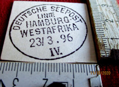 Deutsche Seepost Hamburg-Westafrika 1896 Post Stempel Sammler Briefmarke