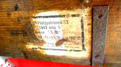 Munitionskiste Wehrmacht aus Holz aus 1942 Platzpatronen Maße ca 48x34x17 cm