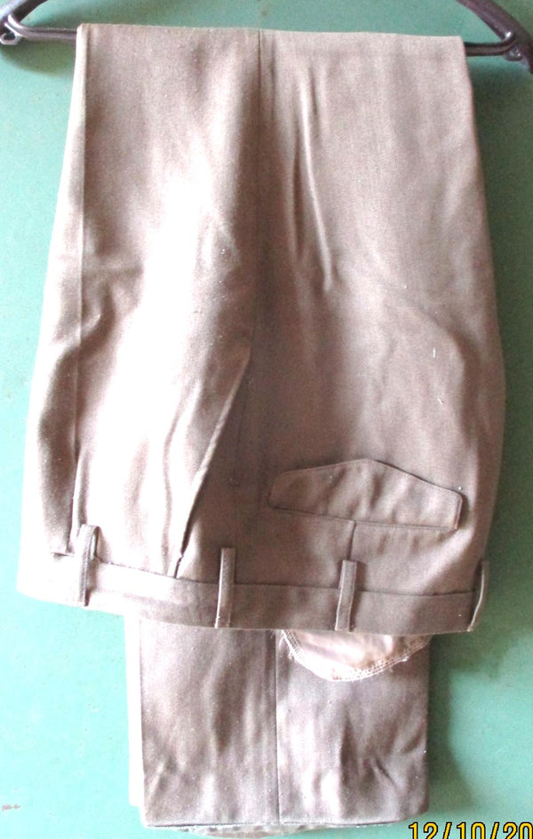 Polizei Uniformhose Khaki – Bundfaltenhose, Größe 94/80, sandfarben/braunbeige – Original (Art.-Nr. 33.349)
