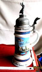 alter Reservistenkrug Kolonien Marine Kiel SMS Freya u. Prinz Adalbert 1901/04 Erinnerung an meine Dienstzeit 2.Comp. 1.Werft Div. Kiel u.a. Bord
