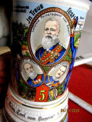 alter Reservistenkrug Bodenbild Augsburg Bayern Reservist Riedler 3.Inf.Rgt."Prinz Carl von Bayern" 5.Comp. Augsburg 1906/1908 Erinnerung an meine Dienstzeit