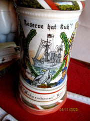 alter Reservistenkrug Bodenbild Marine Kiel SMS Scharnhorst SMS " Scharnhorst" Kiel 1910 Reservist Klocke