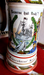 alter Reservistenkrug Bodenbild Marine Kiel SMS Scharnhorst SMS " Scharnhorst" Kiel 1910 Reservist Klocke