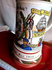 alter Reservistenkrug Bodenbild Marine Kiel SMS Scharnhorst SMS " Scharnhorst" Kiel 1910 Reservist Klocke