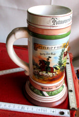 alter Reservistenkrug Bodenbild Sachsen Leipzig 1905/08 Artillerie Batt. 7 FeldArt-Regiment No 77 Leipzig 1905/08 Kanonendonner ist unser Gruß