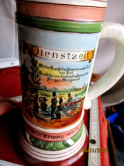 alter Reservistenkrug Bodenbild Sachsen Leipzig 1905/08 Artillerie Batt. 7 FeldArt-Regiment No 77 Leipzig 1905/08 Kanonendonner ist unser Gruß