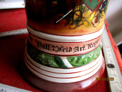 alter Reservistenkrug Bodenbild Sachsen Leipzig 1905/08 Artillerie Batt. 7 FeldArt-Regiment No 77 Leipzig 1905/08 Kanonendonner ist unser Gruß