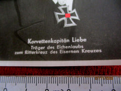 Ritterkreuz Träger U-Boote Marine Maße siehe Scan Heinrich Liebe