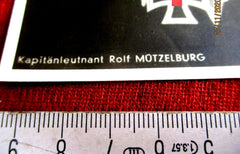 Ritterkreuz Träger U-Boote Marine Maße siehe Scan Mützelburg, Rolf