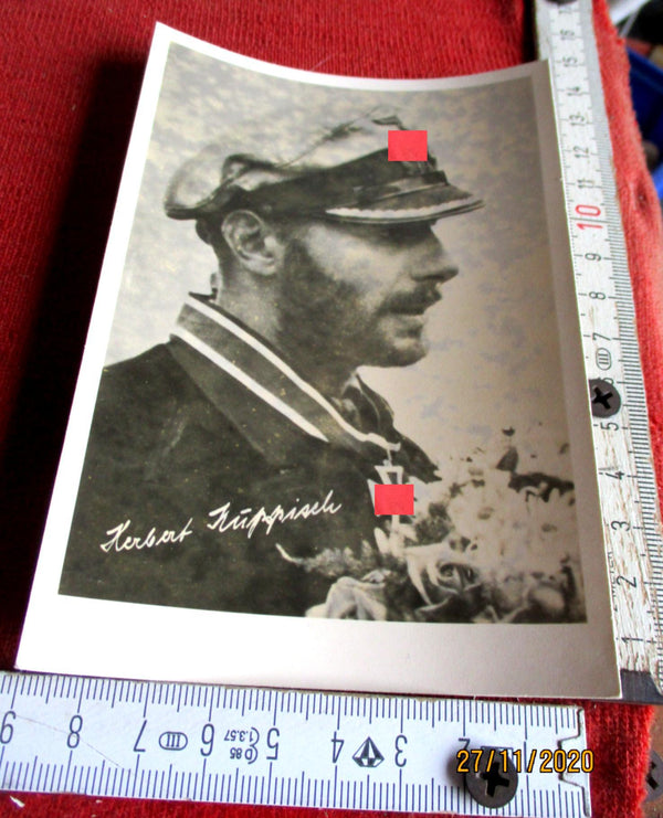 Foto AK Ritterkreuz Träger U-Boote Marine Maße siehe Scan Herbert Otto Kuppisch Unterschrift