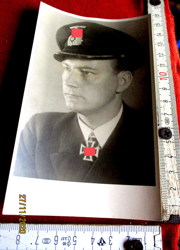Foto AK Ritterkreuz Träger U-Boote Marine Maße siehe Scan Mohr, Johann