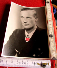 Foto AK Ritterkreuz Träger U-Boote Marine Maße siehe Scan Tiesenhausen, Hans Diedrich Freiherr von