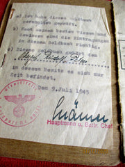Wehrpass Soldbuch Wehrmacht mit HK ausgefüllt Obergefreiter aus einem alten Händlerbestand