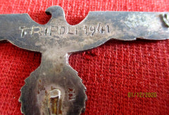 DAK gemarkt Tripoli 1941 Spange an Nadel Wehrmacht Orden Uniform