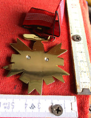 Deutsches Olympia-Ehrenzeichen 1. Stufe emailliert Olympiade Berlin 1936 Halskreuz, Buntmetall vergoldet und emailliert, mit Adler und HK