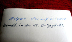 Foto AK Ritterkreuz Träger U-Boote Edgar Jungnickel Marine Maße siehe Scan