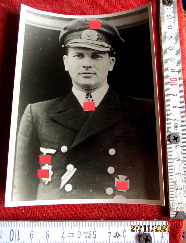 Foto AK Ritterkreuz Träger U-Boote von Schroeter, Horst Marine Maße siehe Scan