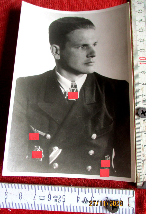 Foto AK Ritterkreuz Träger U-Boote von Schroeter, Horst Marine Maße siehe Scan
