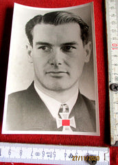 Foto AK Ritterkreuz Träger U-Boote Fenski, Horst-Arno Marine Maße siehe Scan