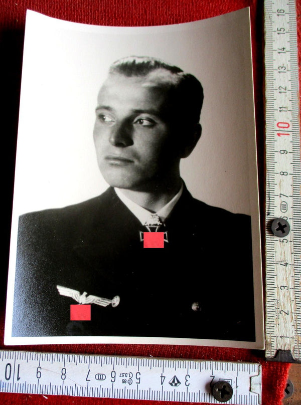 Foto AK unbekannter RT Ritterkreuz Träger U-Boote Marine Maße siehe Scan