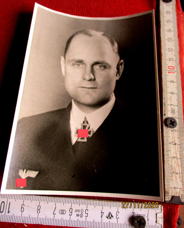 Foto AK Ritterkreuz Träger U-Boote Siegfried von Forstner Marine Maße siehe Scan