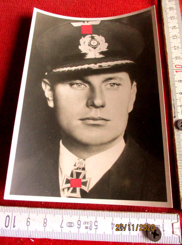 Foto AK Ritterkreuz Träger U-Boote Scholtz, Klaus Marine Maße siehe Scan