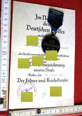 SS Polizei Orden Urkunde Polizei Tinten Unterschrift Adolf Hitler Treue Dienste
