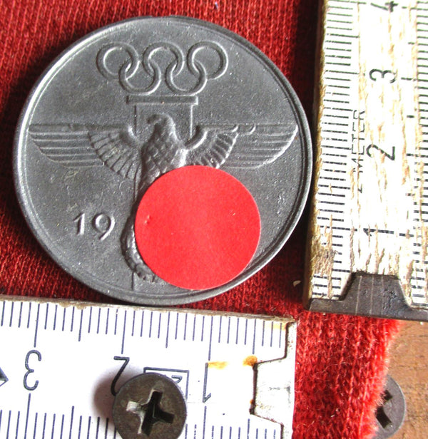 Olympiade Berlin 1936 Dank Medaille Helfer mit HK Mitarbeit Olympia