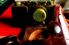 Leica Fotoapparat Kamera mit HK Bildberichter Wehrmacht um 1942 PK Propaganda Kompanie