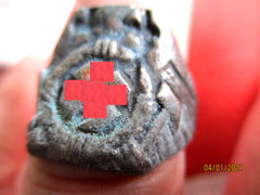 NSDAP mit HK Für Führer Und Mitglieder Hakenkreuz Ring erhaben Durchmesser ca 20 mm aus Metall super Sammlerring für die Vitrine