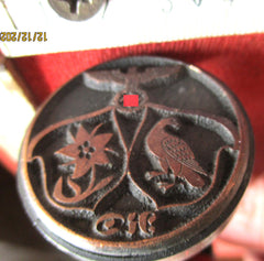 Post Stempel aus Messing Wappen mit Reichsadler + HK aus Holz + Metall super für die Vitrine