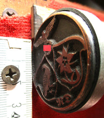 Post Stempel aus Messing Wappen mit Reichsadler + HK aus Holz + Metall super für die Vitrine