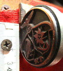 SS Wehrmacht Stempel Poststempel mit HK Divisions Abzeichen Sammlerfertigung Holz Messing