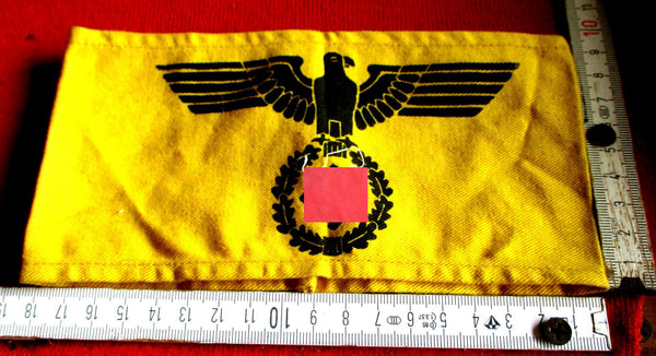 gelbe Armbinde Wehrmacht DR deutsche Reichsbahn Adler mit HK aus einem alten Händlerbestand