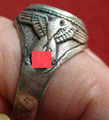 SS mit Runen + HK erhabener Ring Durchmesser ca 20 mm aus Metall super Sammlerring für die Vitrine