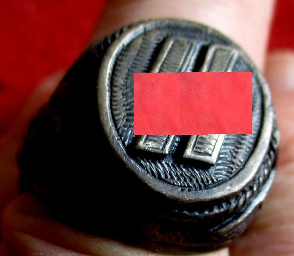 SS mit Runen + HK erhabener Ring Durchmesser ca 20 mm aus Metall mit Patina super Sammlerring für die Vitrine