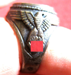 SS mit Runen + HK erhabener Ring Durchmesser ca 20 mm aus Metall mit Patina super Sammlerring für die Vitrine