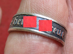 SS mit Devise meine Ehre Reichsführer SS Runen + HK erhabener Ring durchmesser ca 20 mm aus Metall super Sammlerring für die Vitrine
