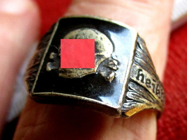SS Totenkopf mit Devise meine Ehre + Runen erhabener Ring Durchmesser ca 20 mm aus Metall super Sammlerring für die Vitrine