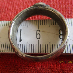 Pimpfe SS Totenkopf mit Runen + HK erhabener Ring Durchmesser ca 20 mm aus Metall super Sammlerring für die Vitrine