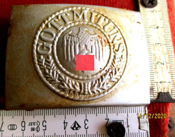 Wehrmacht Koppelschloss Gott mit uns schöne Patina