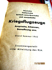 Buch FLAK Kriegsflugzeuge 1942 Ansprache, Erkennen, Bewaffnung usw. Stand Sommer 1942 –