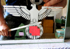 ADOLF HITLER Führer Spiegel Maße ca 30,5 x 30,5 cm mit HK --- ein Volk - ein Reich - ein Führer neuwertig aus einem alten Händlerbestand