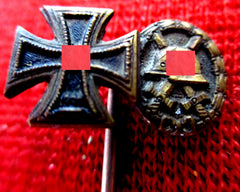 2er-Spange EK I & Verwundetenabzeichen 1939 – Anstecknadel Wehrmacht mit Hoheitsadler | Original